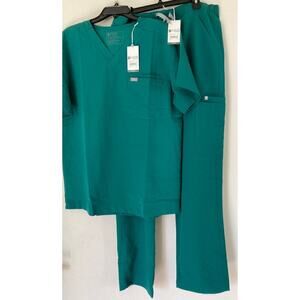 Figs Teal Scrub Set for Men- Large